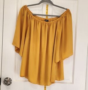 Cleo Mustard Off-Shoulder Blouse